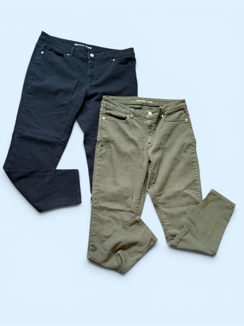 Michael Kors Skinny Jeans Duo-black and olive Green